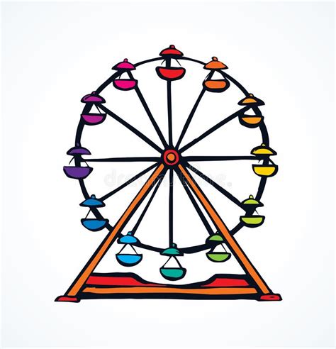 Ferris Wheel Vector Drawing Stock Vector Illustration Of Graphic