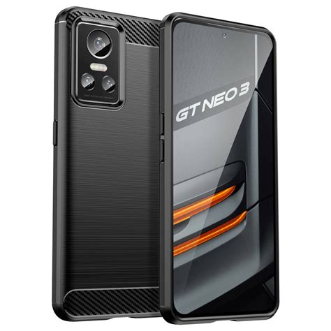 Carbon Case Elastyczne Etui Pokrowiec Realme Gt Neo Czarny Hurtel