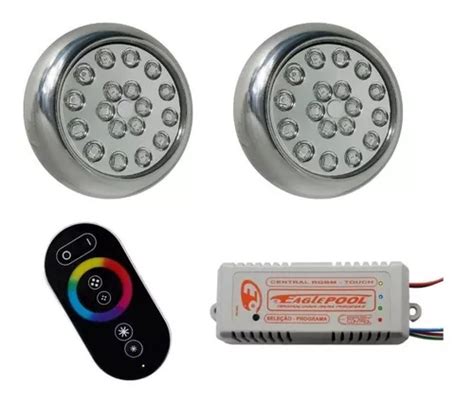 Kit Refletor Inox Led Rgb W Piscina Comando Touch Parcelamento