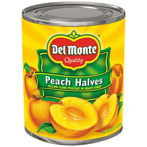 Del Monte Peach Halves Yellow Cling Peaches In Heavy Syrup 29 Oz