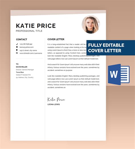 Cover Letter Template Microsoft Word Cover Letter Template With Sample Letter Professional