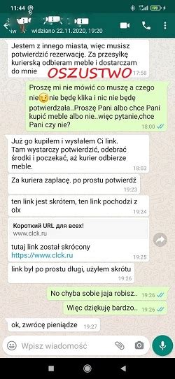 Uwaga na oszustwa przy pomocy OLX oraz WHATSAPP Aktualności KPP w