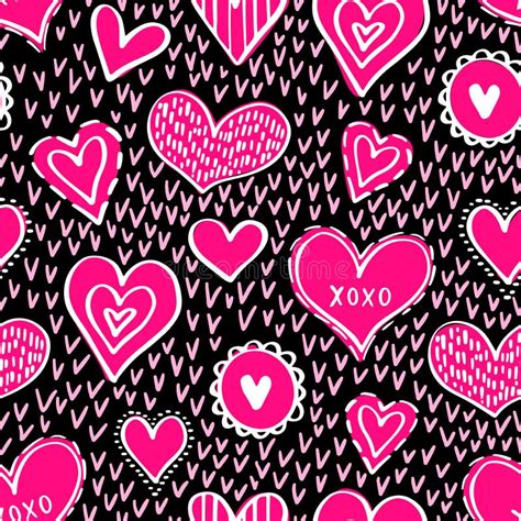 Hearts Seamless Pattern Stock Vector Illustration Of Greeting