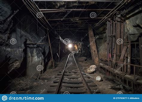 Old Abandoned Coal Mine With Broken And Rusted Equipment And