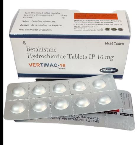 Betahistine 16 Mg At Rs 950 Box Industrial Estate Panchkula