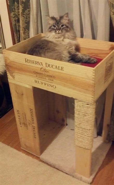 2 Craft An A Diy Cat Condo Out Of Original Wine Crates Cat House Diy