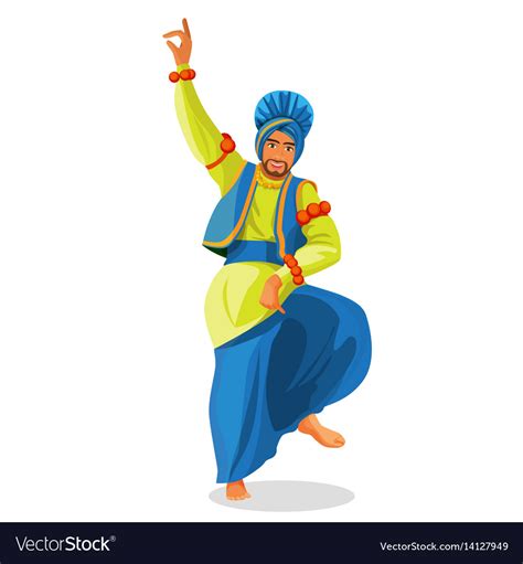 Bhangra Dancer In National Cloth Royalty Free Vector Image