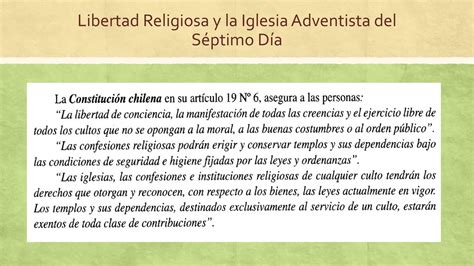 Libertad Religiosa Y La Iglesia Adventista Del S Ptimo D A Ppt Descargar