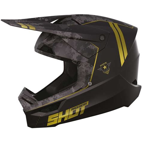 Moto Cross Enduro Helm Shot Furious Army Matt Gold Online Verkauf