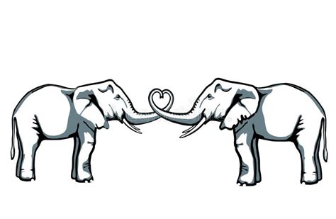 Elephant Love Stock Vector Illustration Of Kiss Valentine