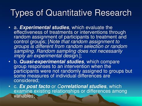 Quantitative Research Design Types