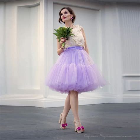 Dreamlike Lavender Tulle Tutu Skirt Custom Made Ribbon Waistline A Line