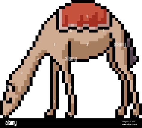 Vector Pixel Art Camel Isolated Cartoon Stock Vector Image Art Alamy