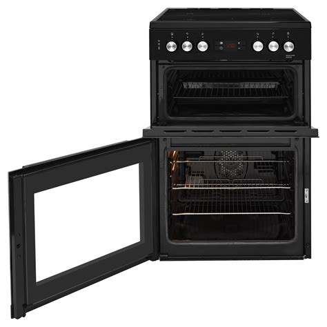 Beko 60cm Double Oven Electric Cooker With Ceramic Hob Black Kdc653k