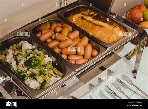 Breakfast at the hotel. Breakfast Buffet Stock Photo - Alamy