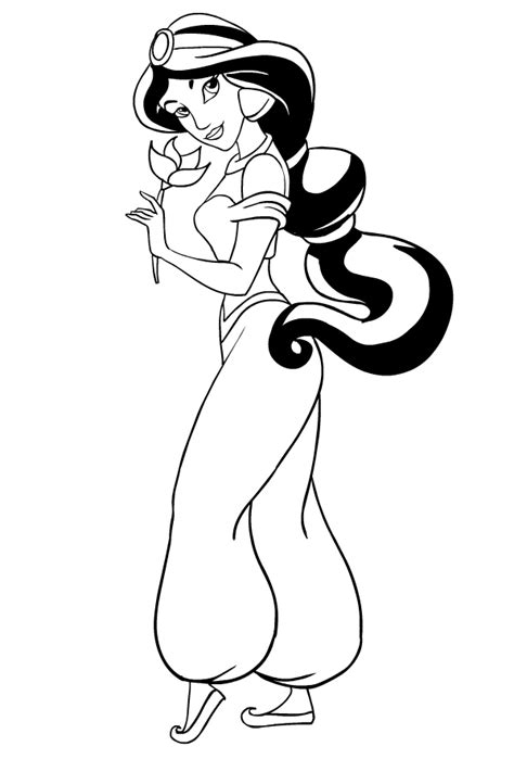 Coloriage De La Princesse Jasmine De Aladdin