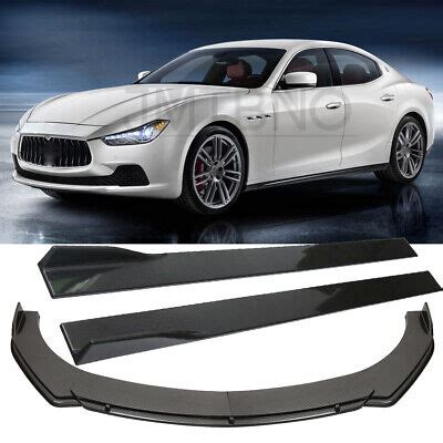 For Maserati Ghibli 14 22 Carbon Front Bumper Lip Spoiler Splitter