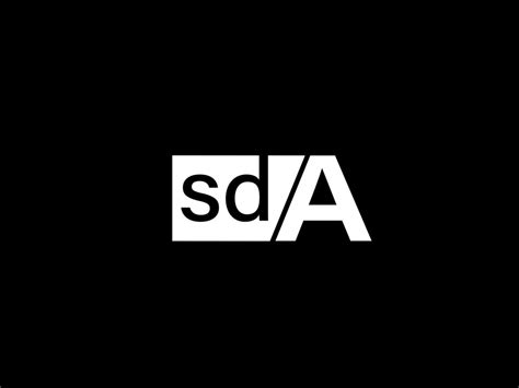 Sda Logo And Graphics Design Vector Art Icons Isolated On Black