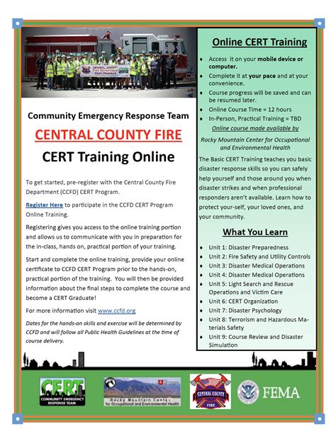 Community Emergency Response Team Cert Central County Fire Department