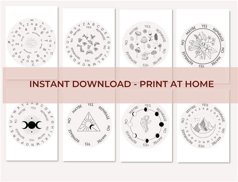 Pendulum Boards 8 Printable Pendulum Boards And Guide Etsy Uk