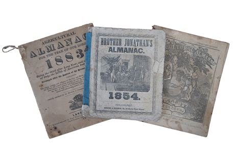 Antique 19th Century Agriculture Almanacs And Souvenir Newspaper