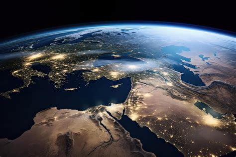 Premium Ai Image Aerial Photo Of The Middle East Satellite View Of