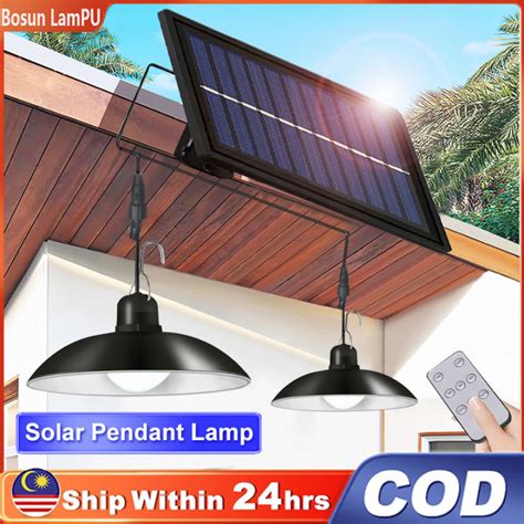 Solar Pendant Lamp Outdoorindoo Waterproof Garden Lights Solar Powered Hanging Shed Lights With