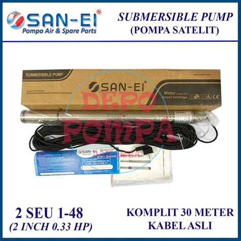 Jual Pompa Air Satelit SAN EI 2 INCH 0 33 HP ULIR KOMPLIT KABEL ASLI