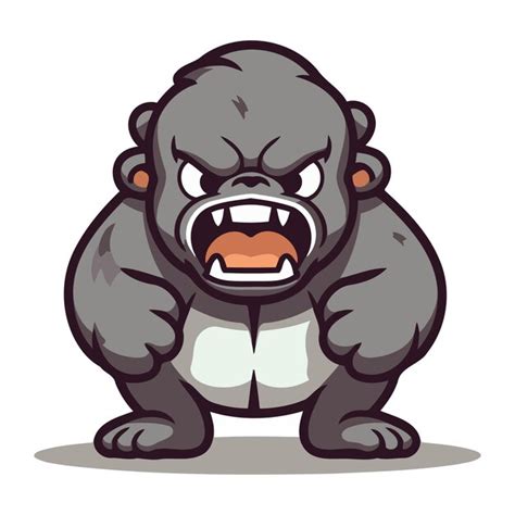 Premium Vector Angry Gorilla Cartoon Character Vector Illustration