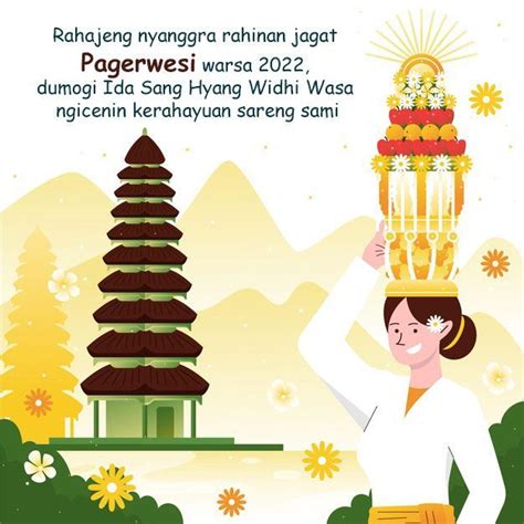 Selamat Hari Raya Pagerwesi Kartu Menggambar Tangan Kartu Natal