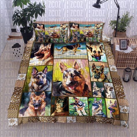 German Shepherd Dog Duvet Cover Bedding Set - Metal Pigeon