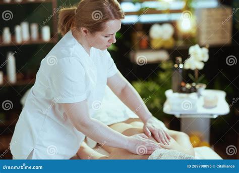 Medical Massage Therapist Do Massage Therapy Stock Image Image Of