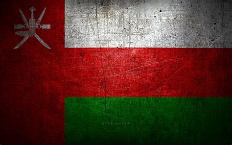 Omani Metal Flag Grunge Art Asian Countries Day Of Oman National