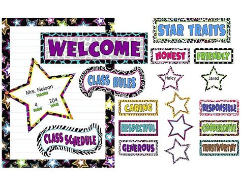 Fancy Stars Bulletin Board Display Set Star Bulletin Boards Bulletin