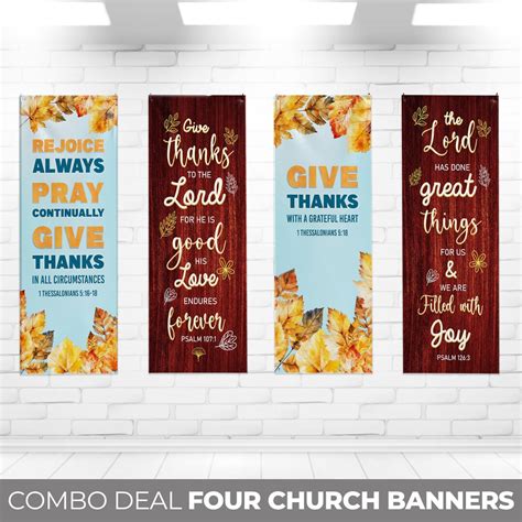 Fall Church Banners Set Of 4 Church Banners Sanctuary Banners