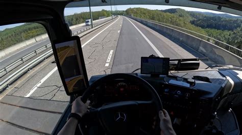 POV Driving Mercedes Actros Belgium Landscape YouTube