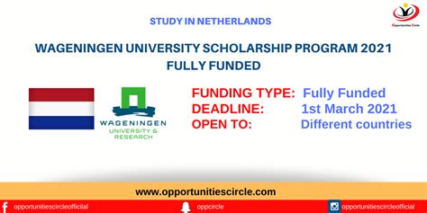 Fully Funded Wageningen University Scholarship Program 2021