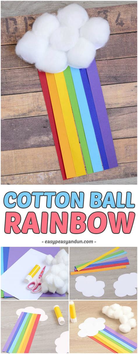 Cotton Ball Rainbow Craft - Easy Peasy and Fun