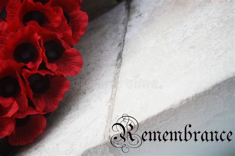 Remembrance Day Armistice Poppy Wreath Scene Stock Photo - Image of ...