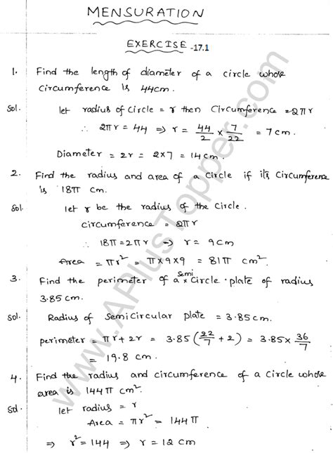 Ml Aggarwal Icse Solutions For Class Maths Chapter Mensuration