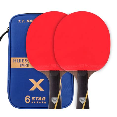 Table Tennis Paddles 6 Stars Training Carbon For Ping Pong Rackets Set Of 2 Short Pair