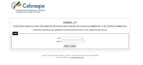 Concurso ICMBio Cebraspe Libera Consulta Aos Gabaritos