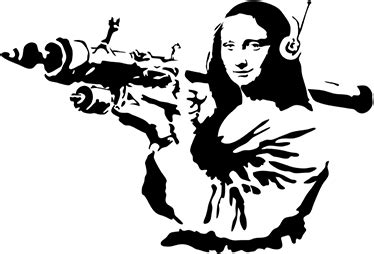 Banksy Mona Lisa Missile Sticker - TenStickers