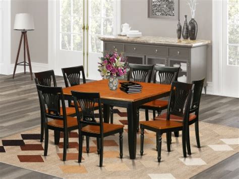 East West Furniture Parfait 9 Piece Wood Dinette Table Set In Black