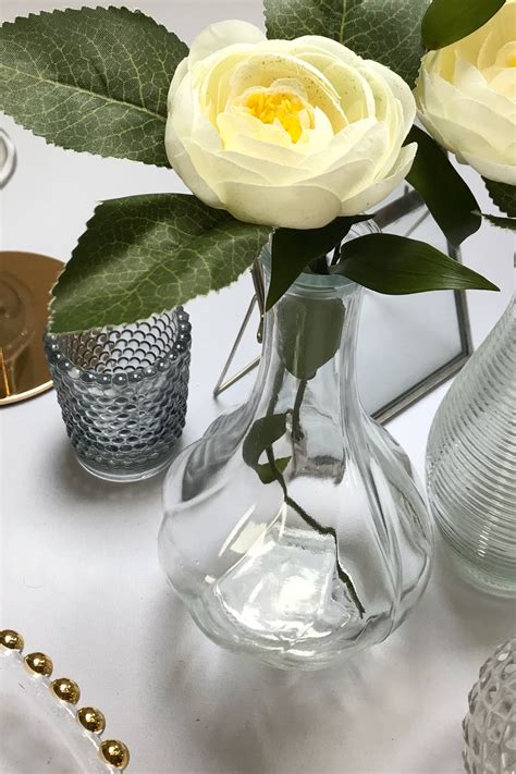 Clear Glass Medium Height Bud Vases The Luxe Touch