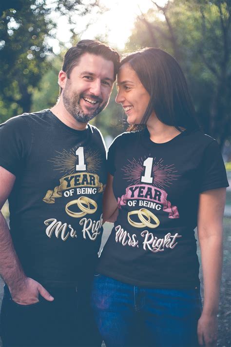 1st Wedding Anniversary Couple T-shirt for Husband Couple - Etsy