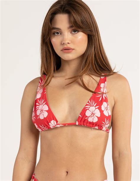 FULL TILT Tropical Ring Skimpy Bikini Bottoms RED COMBO Tillys