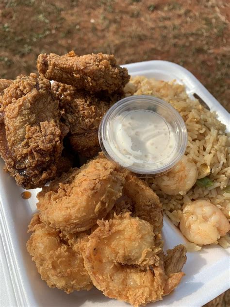 Fried Teriyaki Wings Jumbo Fried Shrimp And Shrimp Fried Rice With A Side Off Yum Yum My