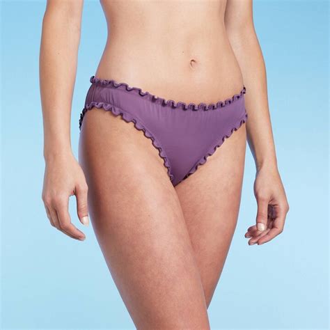 Women S Ruffle Cheeky Bikini Bottom Shade Shore Dusty Purple S