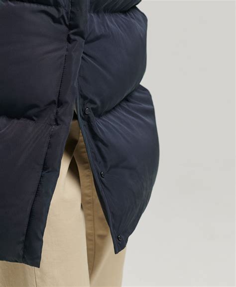 Mens Extra Long Puffer Coat In Eclipse Navy Superdry Uk